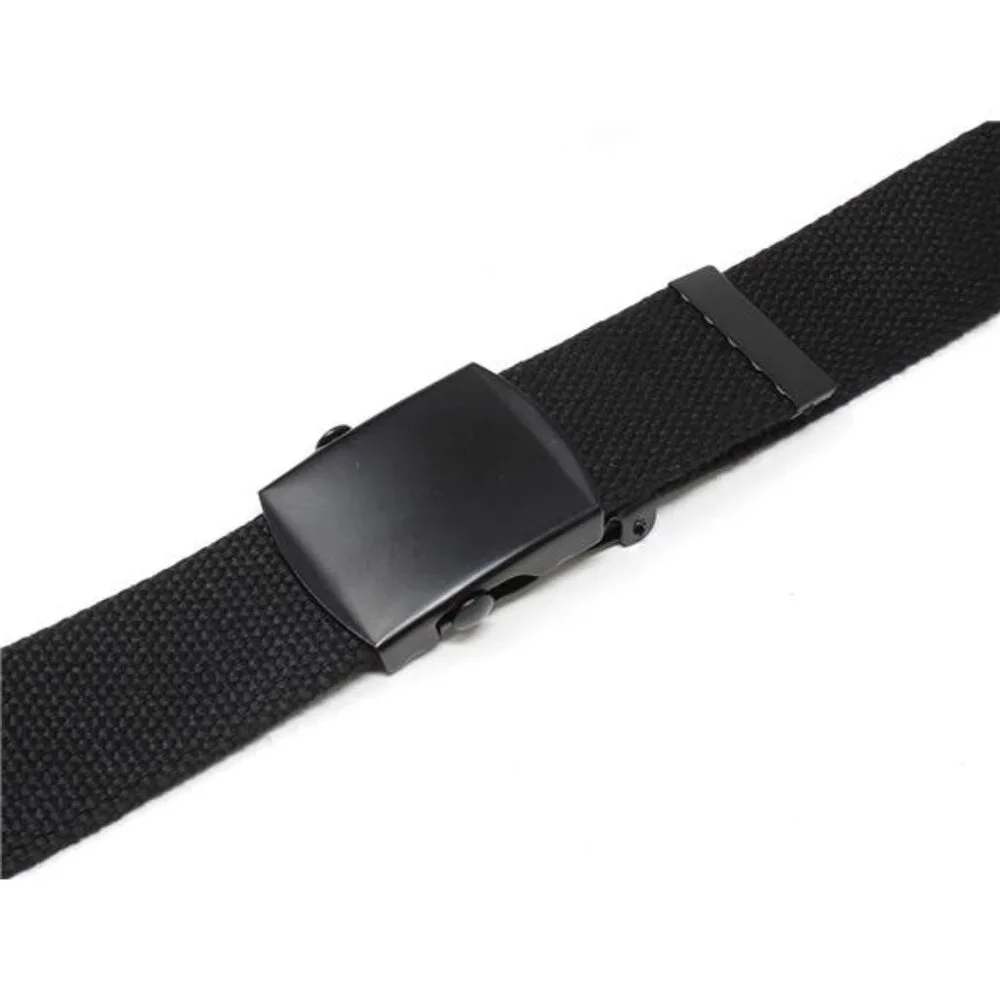 Canvas Web Belt Military Style with Black Buckle and Tip 56